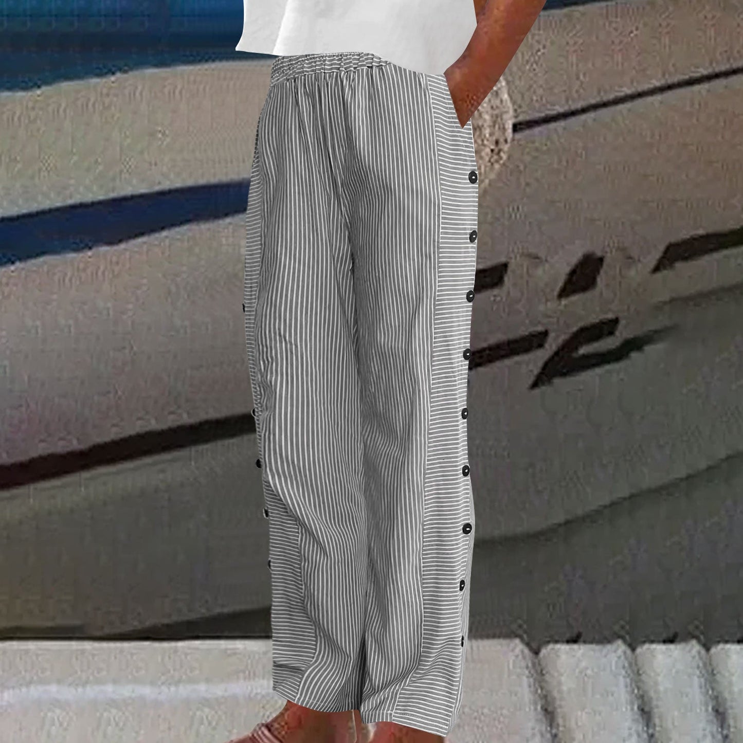 Sera™ | Pantaloni a Strisce con Bottoni