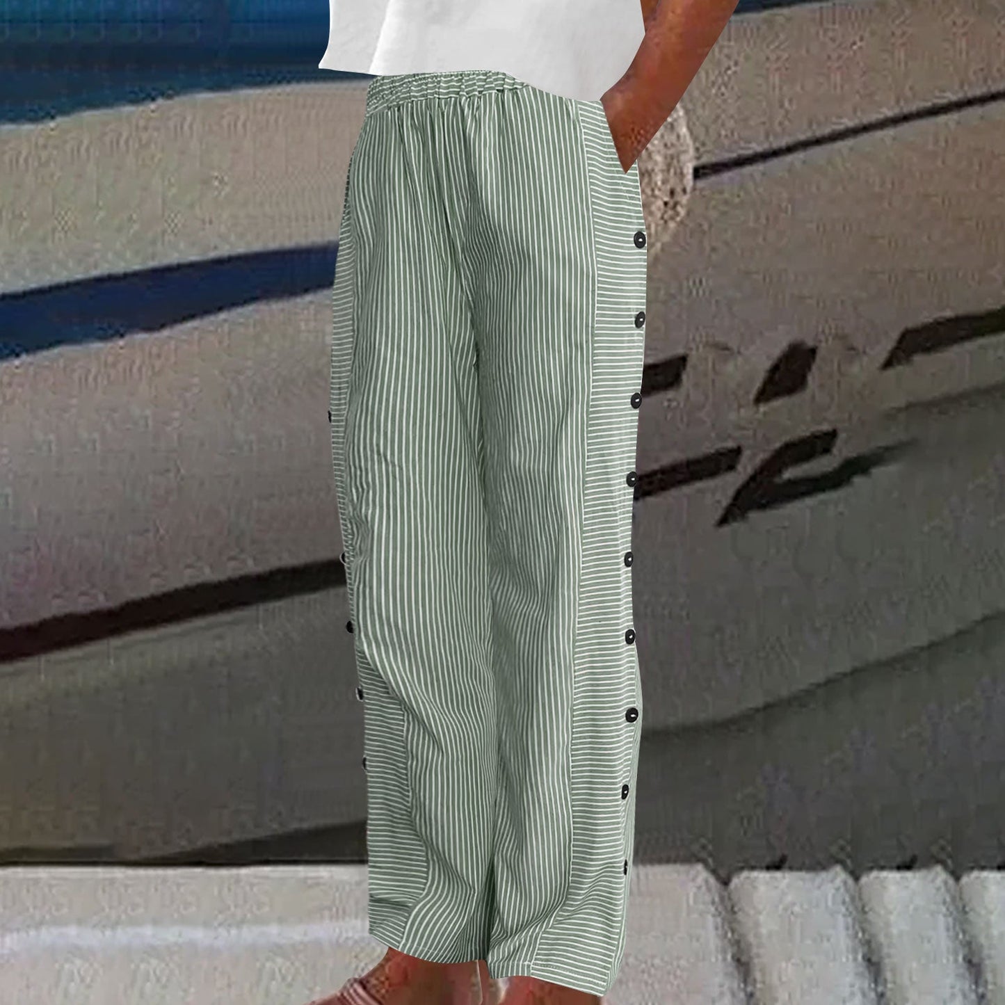 Sera™ | Pantaloni a Strisce con Bottoni