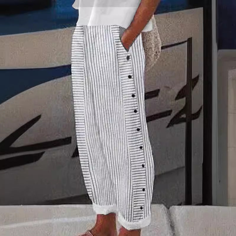 Sera™ | Pantaloni a Strisce con Bottoni
